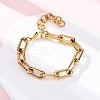304 Stainless Steel Paperclip Chain Bracelets for Women BJEW-Z128-01G-01-2