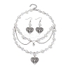 Tibetan Style Alloy Heart Jewelry Set SJEW-JS01287-1