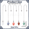 Teardrop Natural Gemstone Pointed Dowsing Pendulums PALLOY-GO00016-2