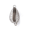 Brass Micro Pave Clear Cubic Zirconia Shell Shaped Links Connector Charms KK-K399-03A-P-1