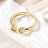 Brass Micro Pave Cubic Zirconia Cuff Rings for Women RJEW-F181-09G-01-5