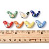 8Pcs 7 Colors Handmade Printed Porcelain Beads PORC-FS0001-39-5