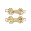 Brass Micro Pave Clear Cubic Zirconia Connector Charms KK-E068-VB394-1
