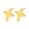 Star Shape 201 Stainless Steel Stud Earrings Findings X-STAS-Q251-02G-1