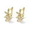 Brass Micro Pave Cubic Zirconia Hoop Earring EJEW-C088-08G-1