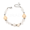 Natural Quartz Crystal Chip Beads & Synthetic Turquoise Beaded Bracelets for Women BJEW-JB12416-03-2
