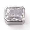 Eco-friendly Brass Micro Pave Clear Cubic Zirconia Beads KK-D079-25P-1