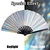 Laser PVC Plastic & Oxford Cloth Fan with Fan Bags AJEW-WH20022-90-6