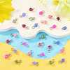 30Pcs Natural Colorful Tourmaline Dice Charms PALLOY-TA00366-6