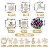 65Pcs 13 Styles Christmas Theme Wood Pendants WOOD-AR0001-40-2