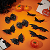 8Pcs 4 Style Halloween Theme Bat & Bowknot Imitation Leather Alligator Hair Clips & Hair Barrettes PHAR-WR0001-01-4