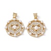 Brass Micro Pave Cubic Zirconia Pendants KK-B061-01G-2