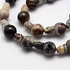 Natural Silver Leaf Jasper 3-Hole Guru Bead Strands G-K149-29-5