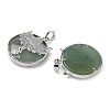 Natural & Synthetic Mixed Gemstone Flat Round Pendants G-G279-01P-3