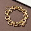 304 Stainless Steel Rolo Chain Bracelets for Women BJEW-S176-01G-C-1