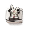 Rabbit 304 Stainless Steel Enamel Connector Charms STAS-L023-006F-1