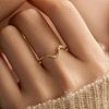 Wave Shaped 925 Sterling Silver Micro Pave Clear Cubic Zirconia Finger Rings FS-WG6021D-06-2
