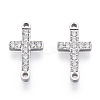 316 Surgical Stainless Steel Clear Cubic Zirconia Connector Charms STAS-ZX042-22S-2