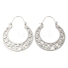 Non-Tarnish 304 Stainless Steel Hollow Star Hoop Earrings EJEW-P248-08P-2