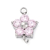 304 Stainless Steel Micro Pave Cubic Zirconia Flower Connector Charms LS-STAS-U042-01P-01-1