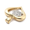 Rack Plating Brass with Cubic Zirconia Pendants KK-Q017-10E-G-2