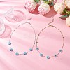 2Pcs 2 Colors Brass & Faceted Round Glass Beaded Flower Link Chain Necklaces NJEW-JN05296-1
