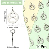 10Pcs 304 Stainless Steel Pendants STAS-YW0002-72-3