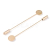 Brass Lapel Pin Base Settings KK-WH0045-025A-KCG-1
