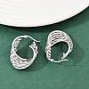 304 Stainless Steel Twist Ring Stud Earrings EJEW-P324-10P-2