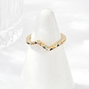 Wave Brass Micro Pave Cubic Zirconia Adjustable Rings RJEW-S400-15G-2