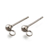201 Stainless Steel Stud Earring Findings STAS-R156-01P-01-1