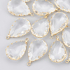 Brass Glass Pendants KK-T035-50-1