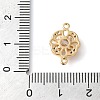 Brass Pave Clear Cubic Zirconia Connector Charms KK-G503-32G-3