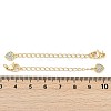 Brass Micro Pave Cubic Zirconia Ends with Chains KK-U043-03G-3