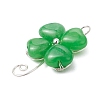 Dyed Natural Malaysia Jade Copper Wire Wrapped Shamrock Pendants PALLOY-JF02970-02-3