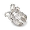 Alloy Rhinestone Bowknot Wide Open Cuff Rings for Women RJEW-S412-07P-2