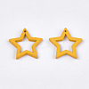Painted Poplar Wood Pendants WOOD-T021-10G-2
