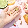 5Pcs 5 Styles Brass Enamel Fruit European Dangle Charms KK-CJ0003-98-4