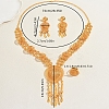 Vintage Alloy Hollow Teardrop Tassel Earrings & Necklaces & Rings Set for Wwomen YJ4810-2