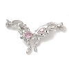 Brass Micro Pave Pink Cubic Zirconia Fold Over Clasps LS-KK-K371-12P-1