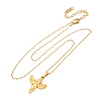 304 Stainless Steel Cupid Pendant Necklaces NJEW-H059-31G-4