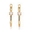 Brass Micro Pave Clear Cubic Zirconia Pendants KK-T078-01G-04-1