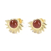 Natural Carnelian Stud Earrings EJEW-K288-01G-06-1