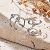304 Stainless Steel 2 Line Round Clip on Nose Rings AJEW-A062-02P-1