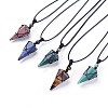 Natural & Synthetic Mixed Stone Pendants Necklaces NJEW-E140-A-1