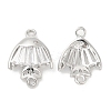 Brass Pave Clear Glass Connector Charms KK-F860-76P-1