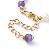 Natural Pearl & Natural Amethyst Beaded Bracelets BJEW-JB05153-02-3