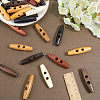 32Pcs 8 Colors 2-Hole Wood Buttons DIY-GF0011-42A-3