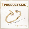 1Pc Brass Micro Pave Clear Cubic Zirconia Open Cuff Rings for Women RJEW-LP0002-37J-2