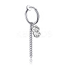 Tarnish Resistant 304 Stainless Steel Dragon with Tassel Dangle Clip-on Earrings DRAG-PW0001-80A-P-1